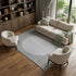 8' X 10' Gray Ivory And Silver Striped Washable Area Rug With UV Protection