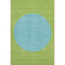 5' X 8' Lime Green Orange And Teal Striped Washable Area Rug With UV Protection