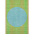 5' X 8' Lime Green Orange And Teal Striped Washable Area Rug With UV Protection