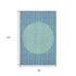 8' X 10' Teal Ivory And Aqua Striped Washable Area Rug With UV Protection