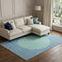 8' X 10' Teal Ivory And Aqua Striped Washable Area Rug With UV Protection
