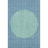 8' X 10' Teal Ivory And Aqua Striped Washable Area Rug With UV Protection