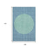 9' X 12' Teal Ivory And Aqua Striped Washable Area Rug With UV Protection