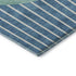 9' X 12' Teal Ivory And Aqua Striped Washable Area Rug With UV Protection