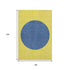 8' X 10' Yellow Ivory And Blue Striped Washable Area Rug With UV Protection