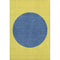 8' X 10' Yellow Ivory And Blue Striped Washable Area Rug With UV Protection