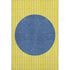 8' X 10' Yellow Ivory And Blue Striped Washable Area Rug With UV Protection