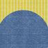 8' X 10' Yellow Ivory And Blue Striped Washable Area Rug With UV Protection