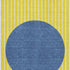 8' X 10' Yellow Ivory And Blue Striped Washable Area Rug With UV Protection