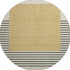 8' Gold Ivory And Black Striped Washable Round Rug With UV Protection