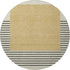8' Gold Ivory And Black Striped Washable Round Rug With UV Protection