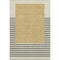 8' X 10' Gold Ivory And Black Striped Washable Area Rug With UV Protection