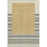 9' X 12' Gold Ivory And Black Striped Washable Area Rug With UV Protection