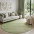 8' Green Ivory And Beige Striped Washable Round Rug With UV Protection