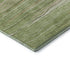 8' Green Ivory And Beige Striped Washable Round Rug With UV Protection