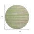 8' Green Ivory And Beige Striped Washable Round Rug With UV Protection
