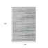 9' X 12' Gray Blue And Ivory Striped Washable Area Rug With UV Protection
