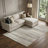 8' X 10' Ivory Gray And Brown Striped Washable Area Rug With UV Protection