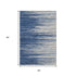 5' X 8' Navy Blue Ivory And Gray Striped Washable Area Rug With UV Protection