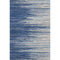 5' X 8' Navy Blue Ivory And Gray Striped Washable Area Rug With UV Protection