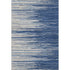 5' X 8' Navy Blue Ivory And Gray Striped Washable Area Rug With UV Protection