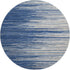 8' Navy Blue Ivory And Gray Striped Washable Round Rug With UV Protection