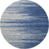 8' Navy Blue Ivory And Gray Striped Washable Round Rug With UV Protection