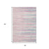 5' X 8' Pink Gray And Teal Striped Washable Area Rug With UV Protection