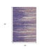 5' X 8' Purple Orange And Ivory Striped Washable Area Rug With UV Protection