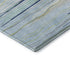 8' Sky Blue Olive Green And Ivory Striped Washable Round Rug With UV Protection