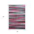 5' X 8' Burgundy Gray And Ivory Striped Washable Area Rug With UV Protection