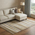 8' X 10' Brown Taupe And Beige Striped Washable Area Rug With UV Protection