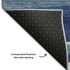 9' X 12' Navy Blue Ivory And Gray Striped Washable Area Rug With UV Protection