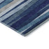 9' X 12' Navy Blue Ivory And Gray Striped Washable Area Rug With UV Protection