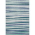 8' X 10' Teal Ivory And Blue Striped Washable Area Rug With UV Protection