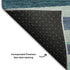 8' X 10' Teal Ivory And Blue Striped Washable Area Rug With UV Protection