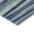 8' X 10' Teal Ivory And Blue Striped Washable Area Rug With UV Protection