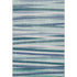 8' X 10' Teal Ivory And Blue Striped Washable Area Rug With UV Protection