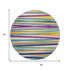 8' White Purple And Yellow Striped Washable Round Rug With UV Protection