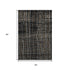 5' X 8' Black Ivory And Beige Striped Washable Area Rug With UV Protection