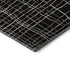 8' Black Ivory And Beige Striped Washable Round Rug With UV Protection