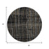 8' Black Ivory And Beige Striped Washable Round Rug With UV Protection