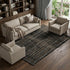 8' X 10' Black Ivory And Beige Striped Washable Area Rug With UV Protection