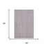 5' X 8' Lavender Ivory And Gray Striped Washable Area Rug With UV Protection