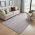 5' X 8' Lavender Ivory And Gray Striped Washable Area Rug With UV Protection
