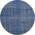 8' Navy Blue And Ivory Striped Washable Round Rug With UV Protection