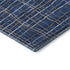 8' Navy Blue And Ivory Striped Washable Round Rug With UV Protection