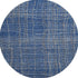 8' Navy Blue And Ivory Striped Washable Round Rug With UV Protection