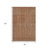8' X 10' Rust Ivory And Gray Striped Washable Area Rug With UV Protection