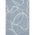 5' X 8' Denim Blue And Ivory Abstract Washable Area Rug With UV Protection